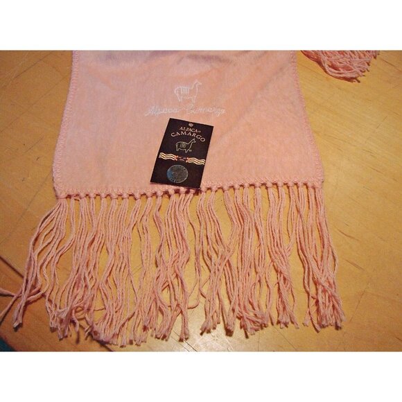 NEW Alpaca Camargo Pink Scarf Fringe Long Length 76x9" Warm Soft Winter Neck NWT - Picture 6 of 12